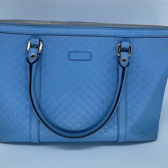 Gucci Baby blue micro guccisimma satchel bag - Picture 2 of 13